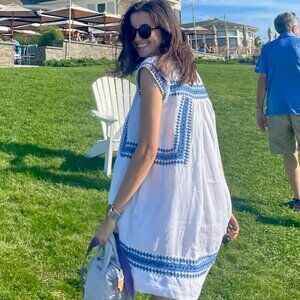 Shop Navy Bleu Embroidered Dress